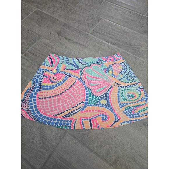 Lilly Pulitzer Pants - Lilly Pulitzer Skort Womens Small Mosaic Seashell Pink Blue Golf Tennis